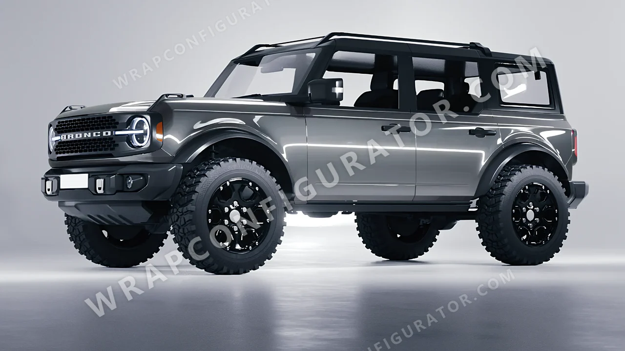 Grey Ford Bronco 2024 wrapped in ORACAL Simple Grey 970RA-730G
