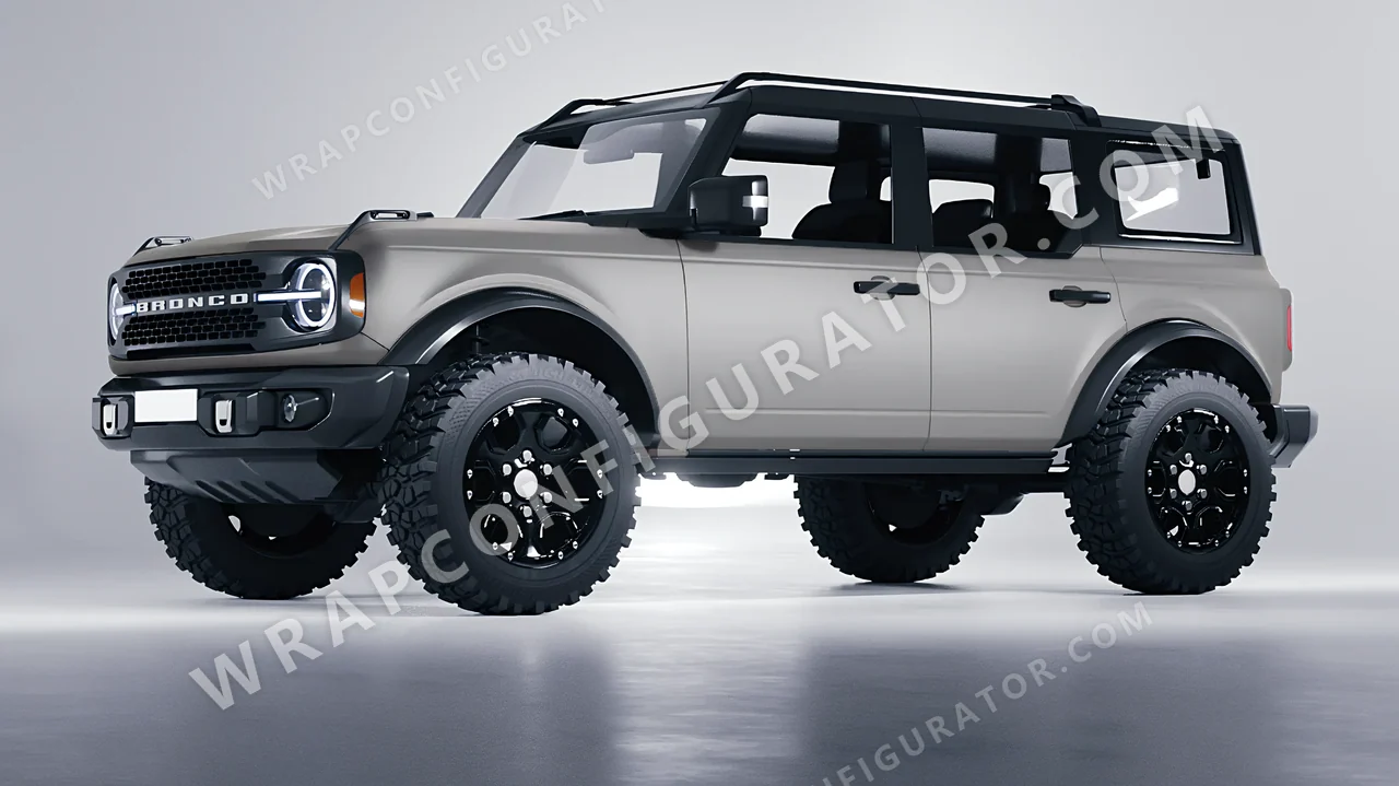 Grey Ford Bronco 2024 wrapped in ORACAL Telegrey 970RA-076M