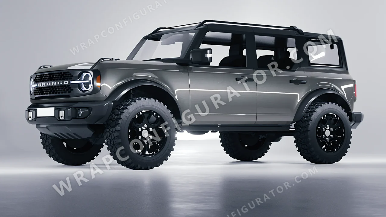 Grey Ford Bronco 2024 wrapped in ORACAL Tin 970RA-933G