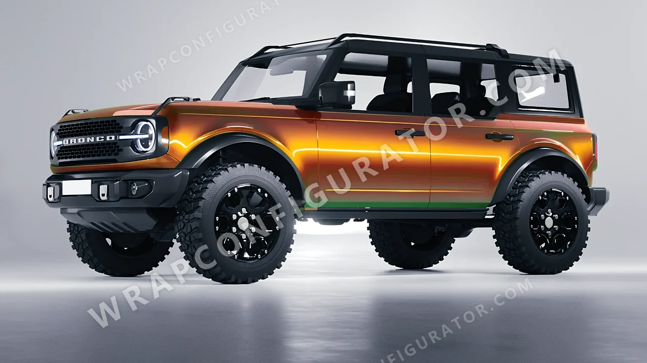 Orange Ford Bronco 2024 wrapped in Colourshield PPF by HyperPro Dawn Orange GB04-P