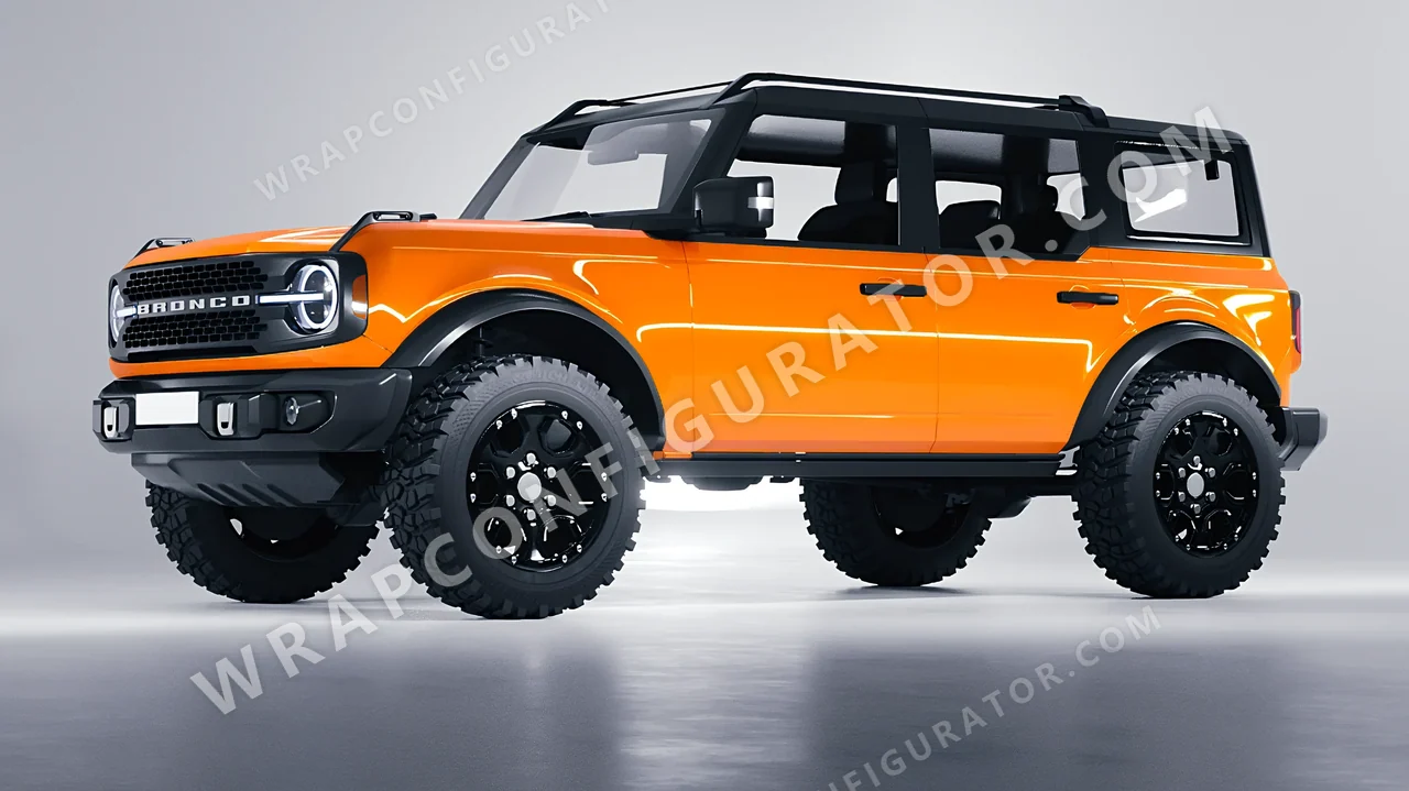 Orange Ford Bronco 2024 wrapped in Colourshield PPF by HyperPro Papaya Orange HGF50-P