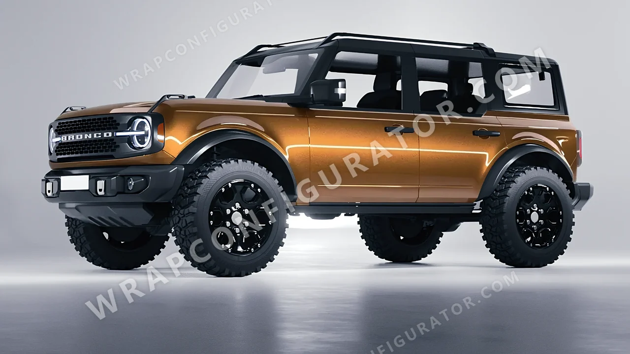 Orange Ford Bronco 2024 wrapped in Inozetek Dynamic PPF Bronze DPPF928