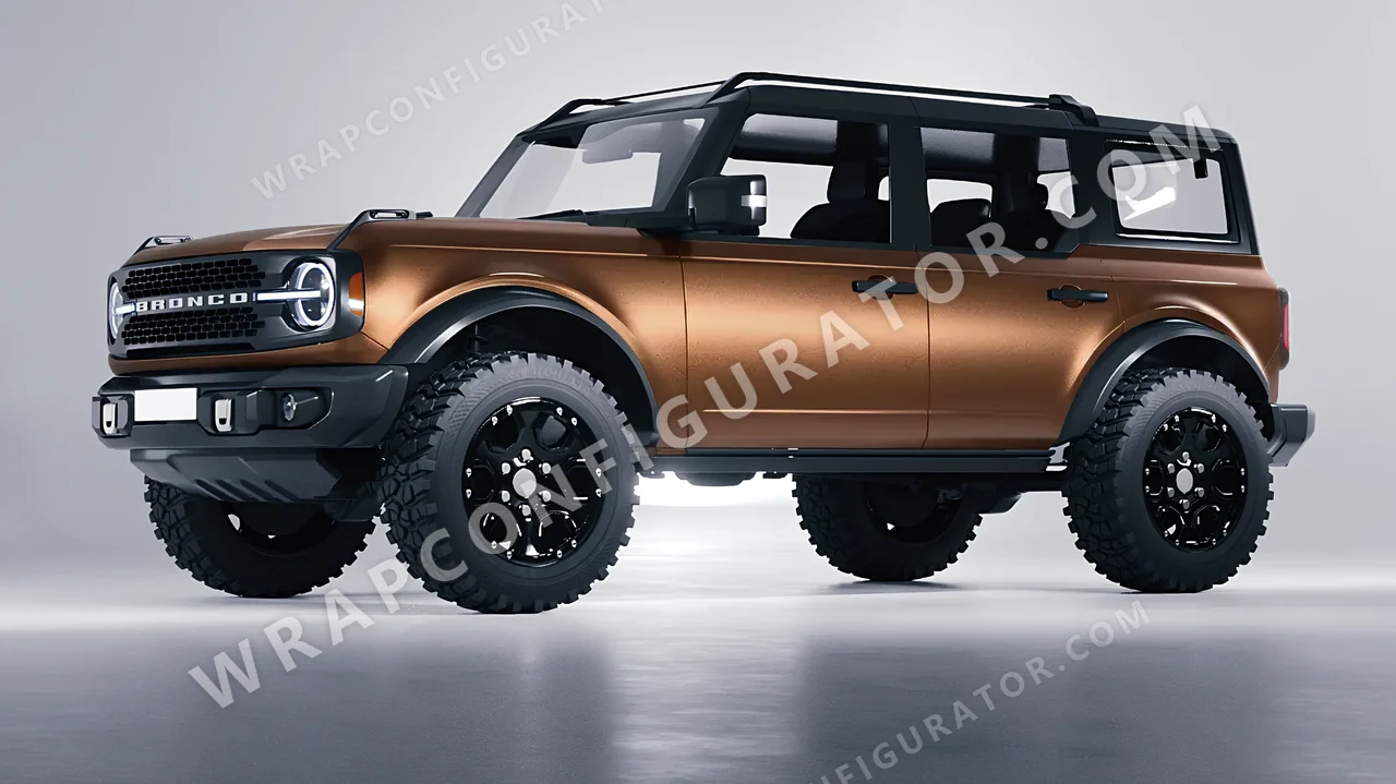 Orange Ford Bronco 2024 wrapped in KPMF Matt Anodised Bronze K75549