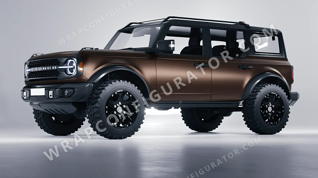 Orange Ford Bronco 2024 wrapped in KPMF Matt Burnished Bronze K75579