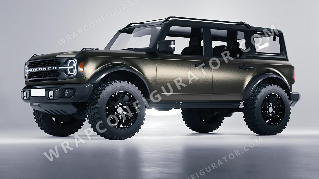 Orange Ford Bronco 2024 wrapped in KPMF Matt Nero Flare K75556