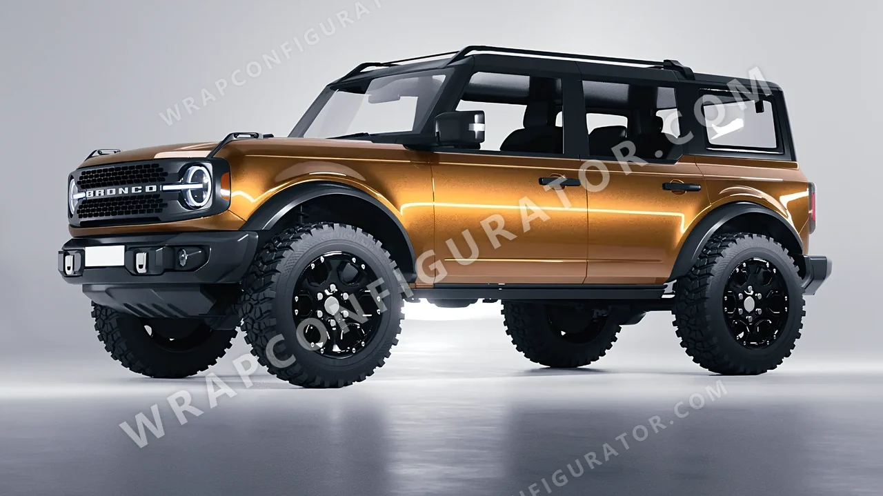 Orange Ford Bronco 2024 wrapped in ORACAL Bronze 970RA-920G