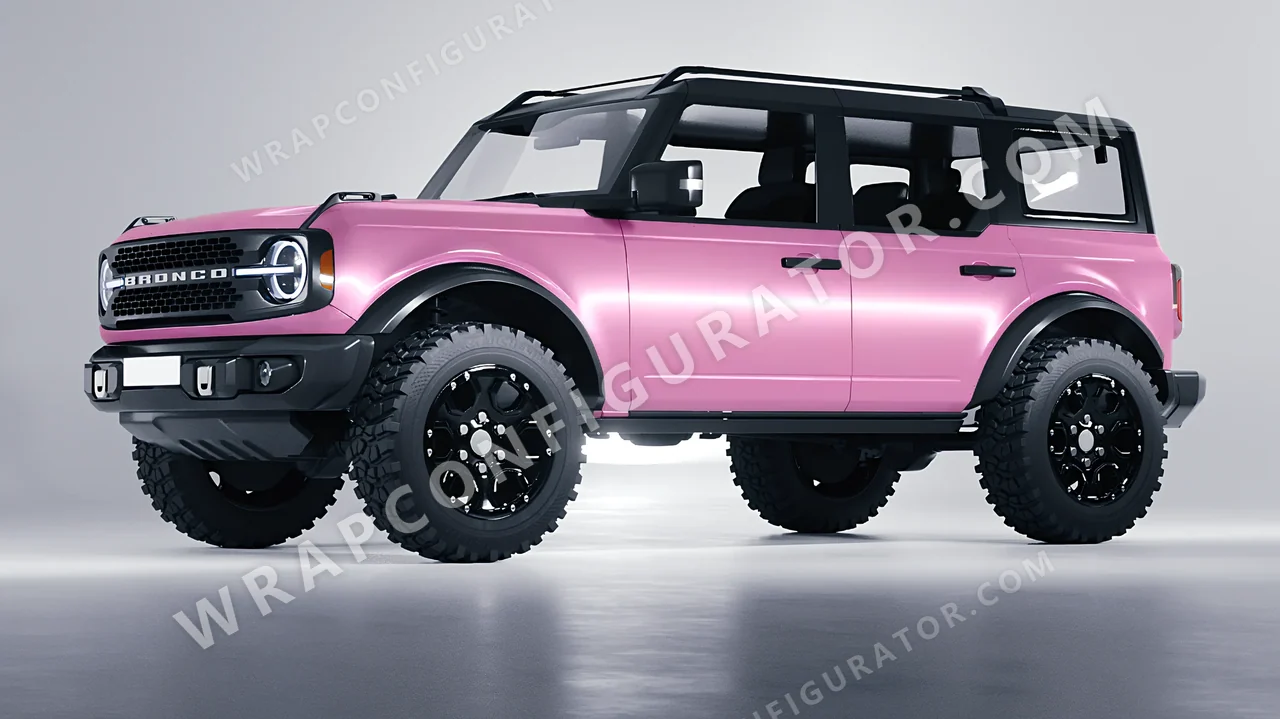 Pink Ford Bronco 2024 wrapped in Avery Dennison Bubblegum Pink SW900-514-O
