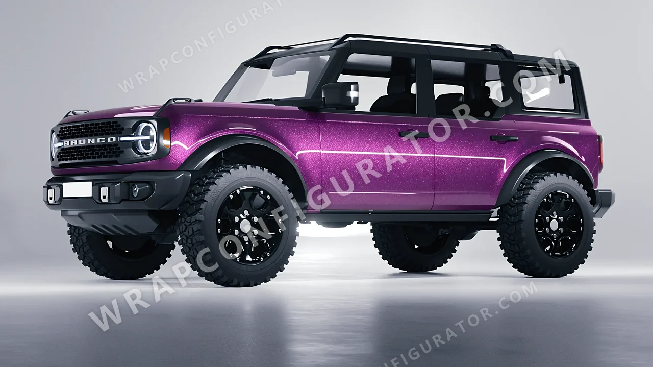 Pink Ford Bronco 2024 wrapped in Avery Dennison Cosmic Rose SW900-526-M