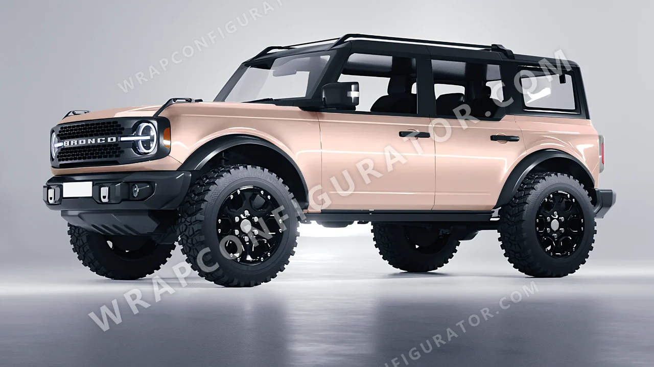 Pink Ford Bronco 2024 wrapped in Colourshield PPF by HyperPro Champagne Pink HGM73-P