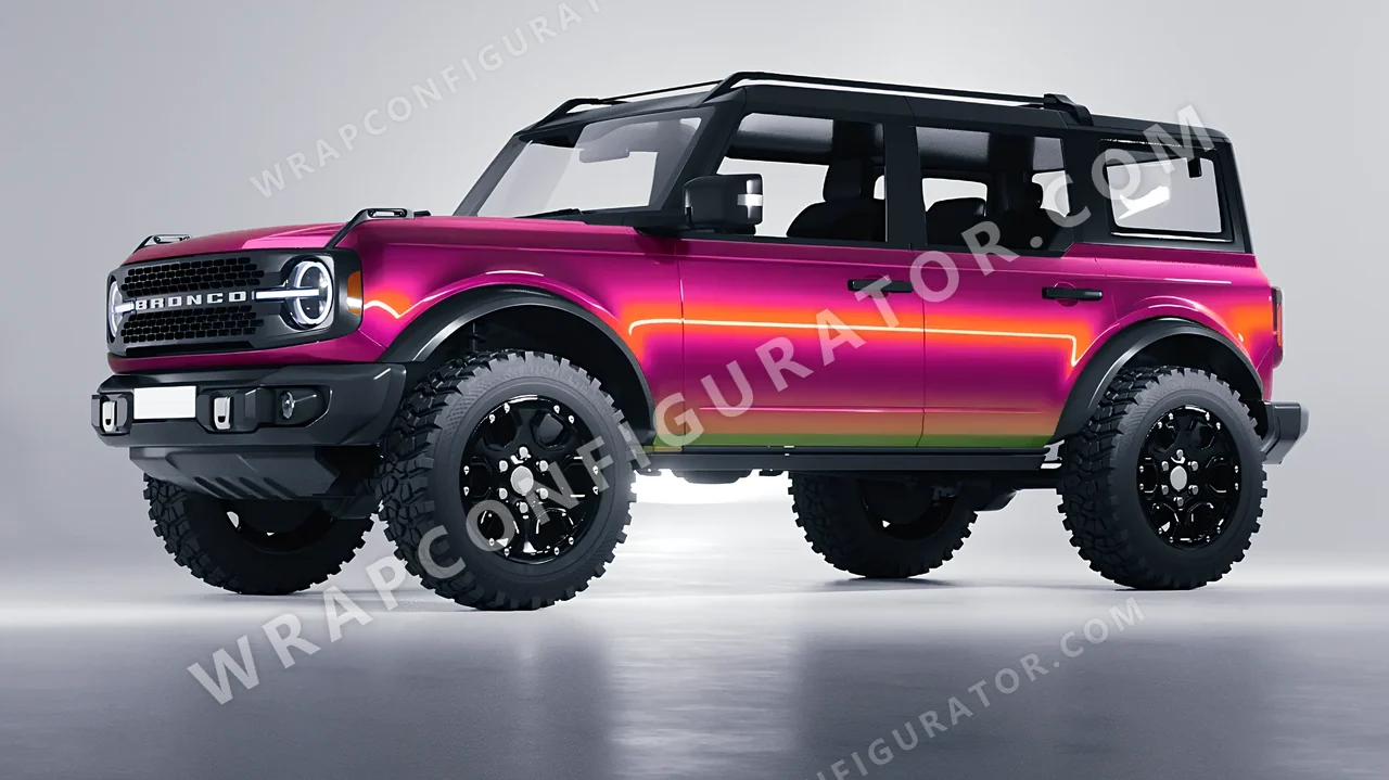Pink Ford Bronco 2024 wrapped in Colourshield PPF by HyperPro Daybreak Pink GB02-P