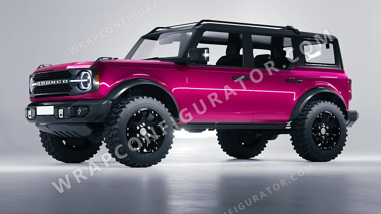 Pink Ford Bronco 2024 wrapped in Colourshield PPF by HyperPro Deep Pink HGF60-P