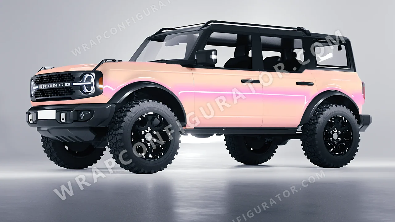Pink Ford Bronco 2024 wrapped in Colourshield PPF by HyperPro Pink CGM03-P
