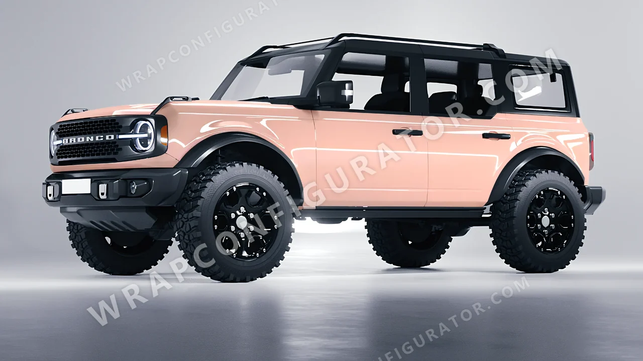 Pink Ford Bronco 2024 wrapped in Colourshield PPF by HyperPro Soft Pink HGF74-P