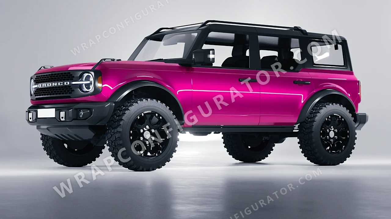 Pink Ford Bronco 2024 wrapped in KPMF Momentum Pink K75406