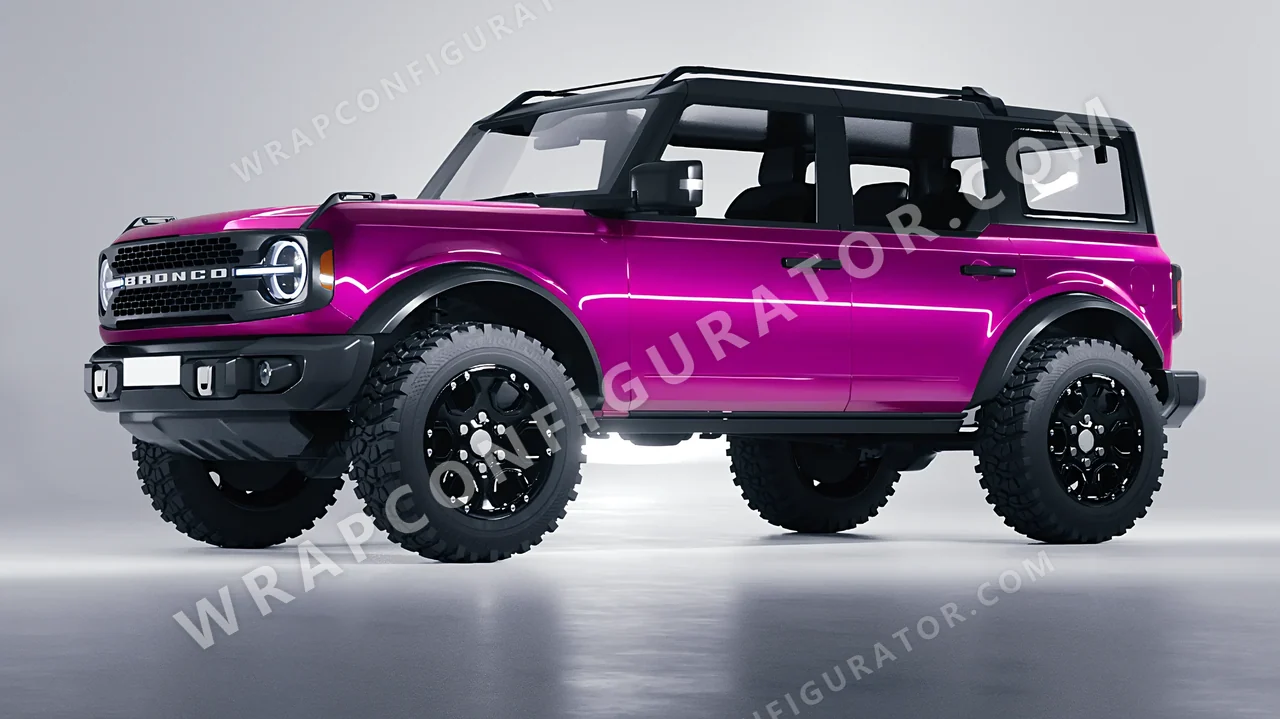 Pink Ford Bronco 2024 wrapped in ORACAL Telemagenta 970RA-077G