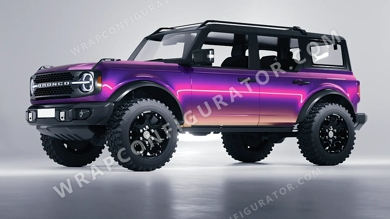 Purple Ford Bronco 2024 wrapped in Colourshield PPF by HyperPro Afterglow Purple GB03-P
