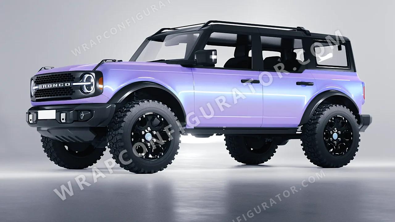 Purple Ford Bronco 2024 wrapped in Colourshield PPF by HyperPro Aurora Purple CGM08-P