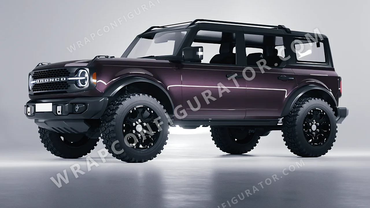 Purple Ford Bronco 2024 wrapped in Colourshield PPF by HyperPro Faded Purple GAF57-P