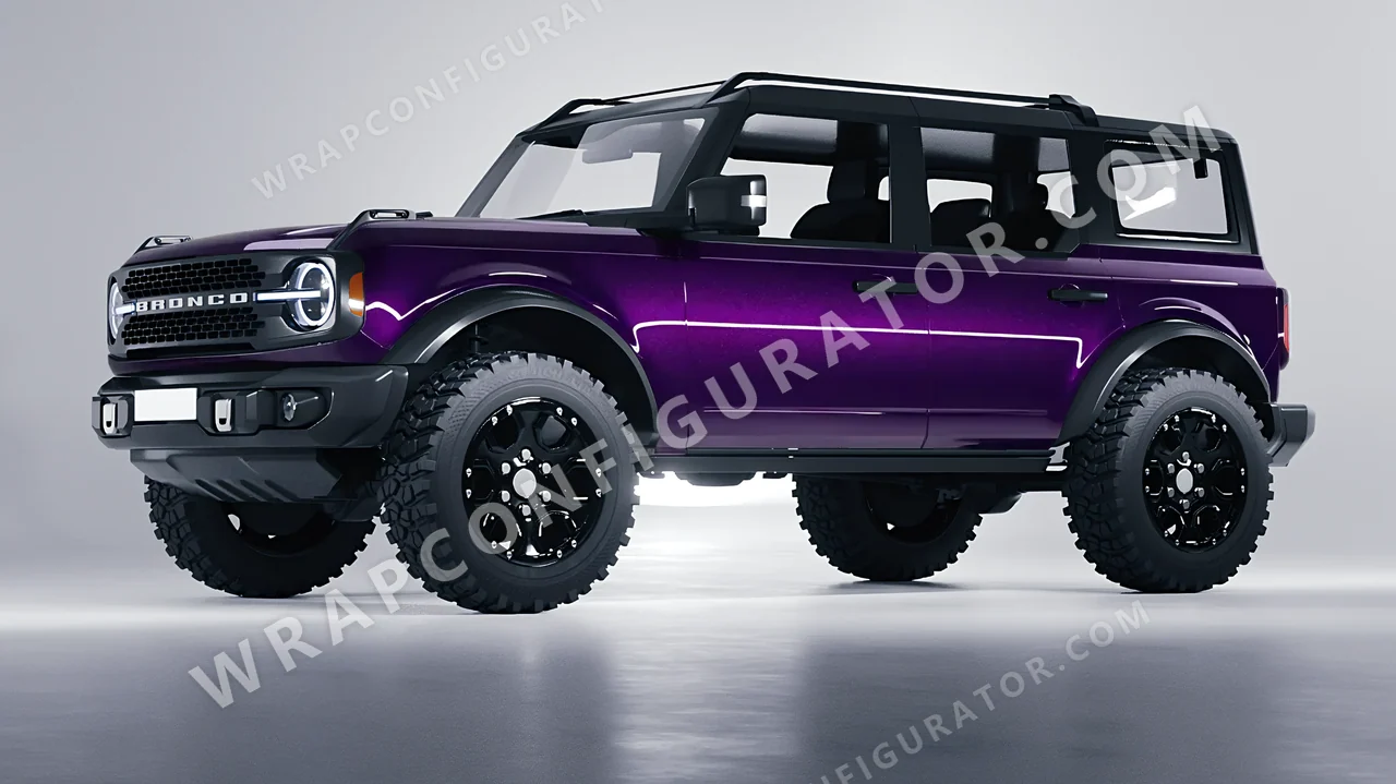 Purple Ford Bronco 2024 wrapped in Colourshield PPF by HyperPro Midnight Purple HGM42-P