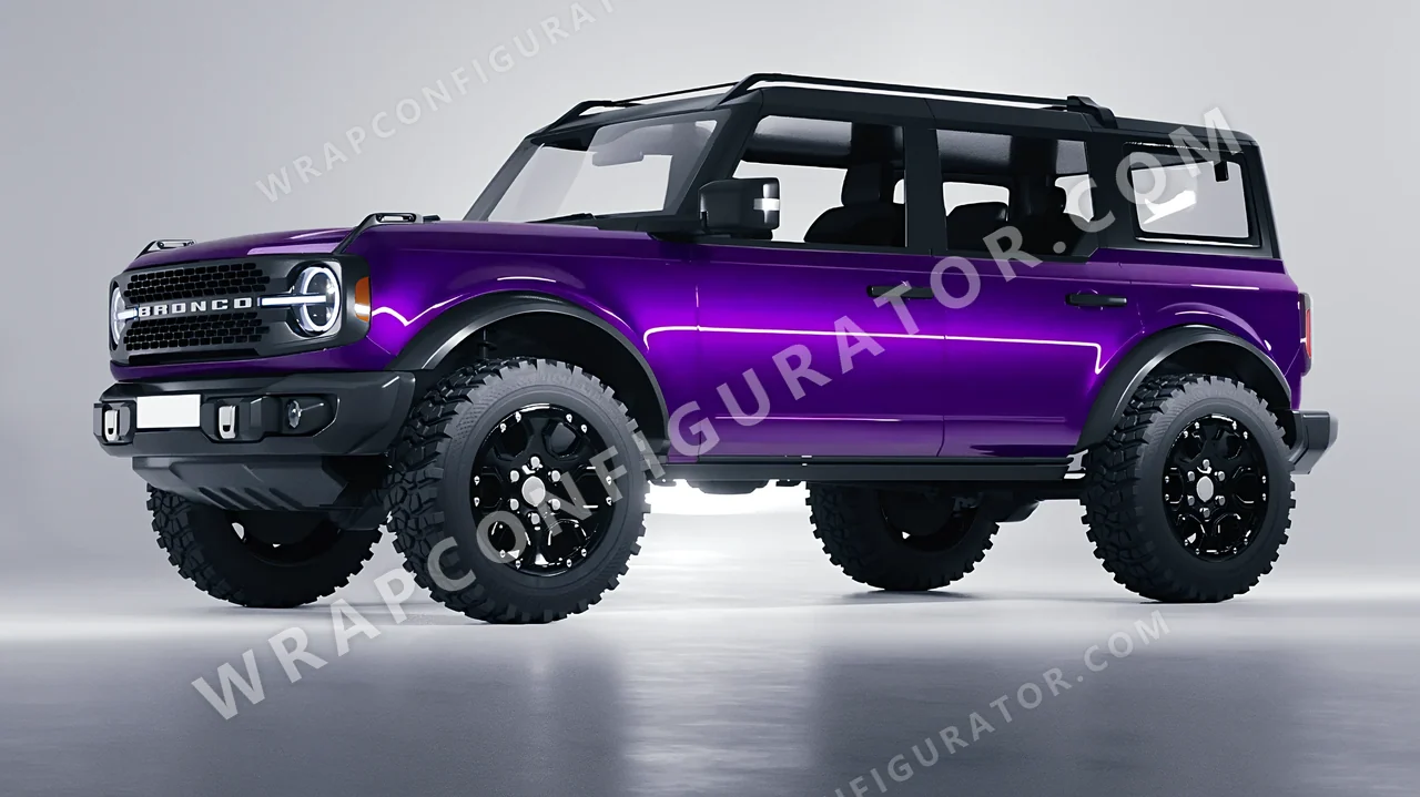 Purple Ford Bronco 2024 wrapped in Colourshield PPF by HyperPro Velour Purple HGM78-P