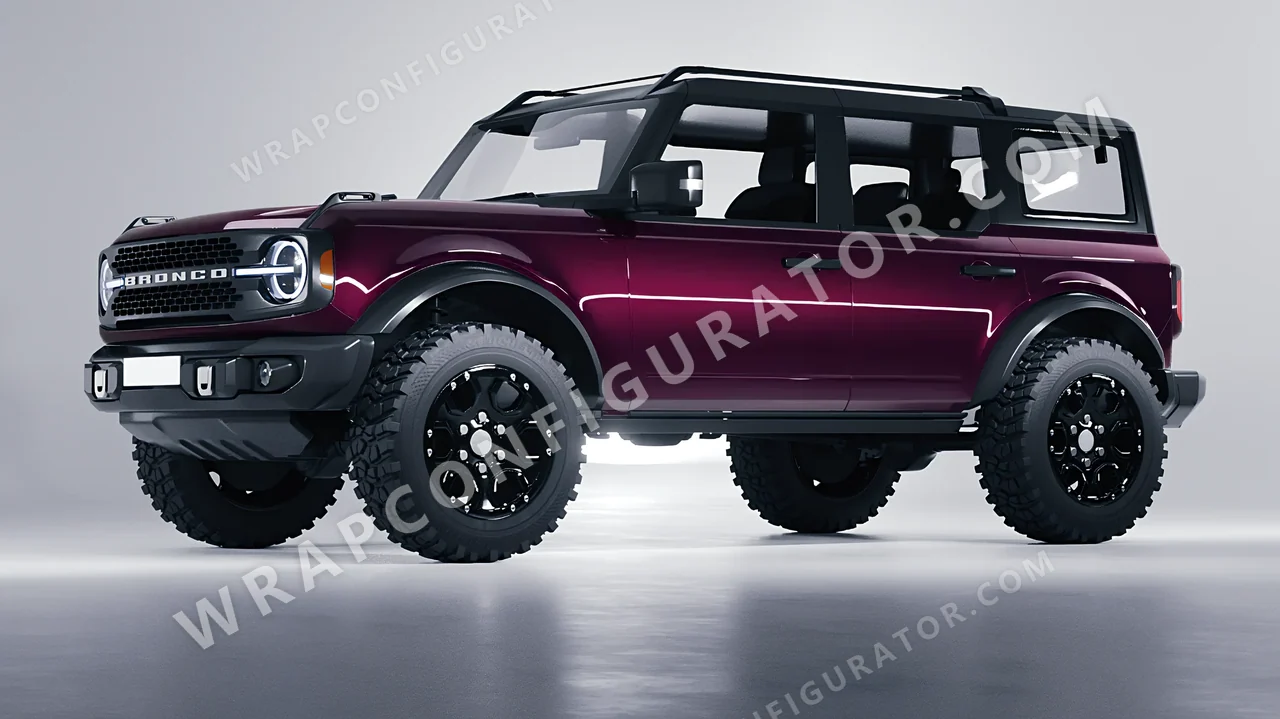 Purple Ford Bronco 2024 wrapped in Inozetek Dynamic PPF Bunny One Purple RB101