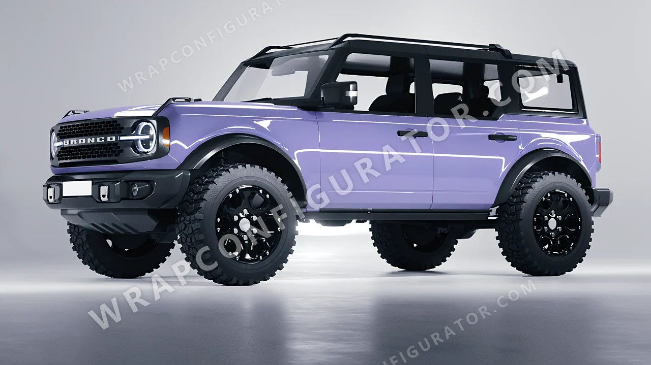 Purple Ford Bronco 2024 wrapped in Inozetek Dynamic PPF Grey Violet DPPF938