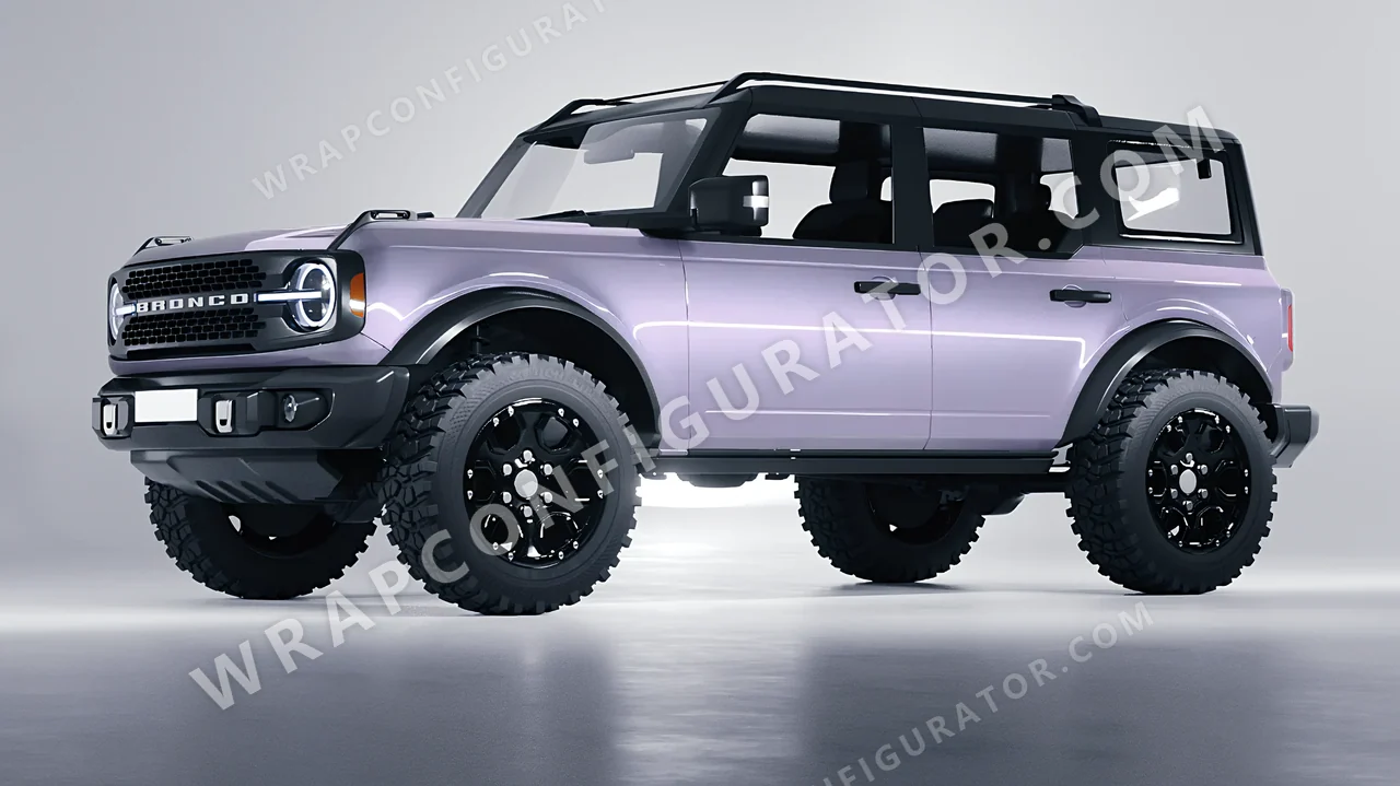 Purple Ford Bronco 2024 wrapped in Inozetek Dynamic PPF Provence Purple DPPF708