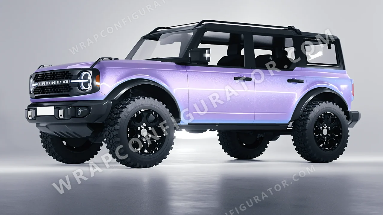 Purple Ford Bronco 2024 wrapped in Inozetek Dynamic PPF Purple DPPF939