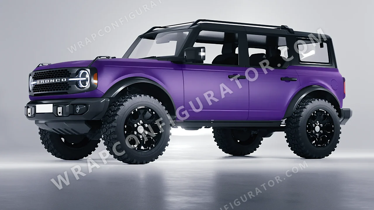 Purple Ford Bronco 2024 wrapped in KPMF Absolute Matt Royal Amethyst K75803