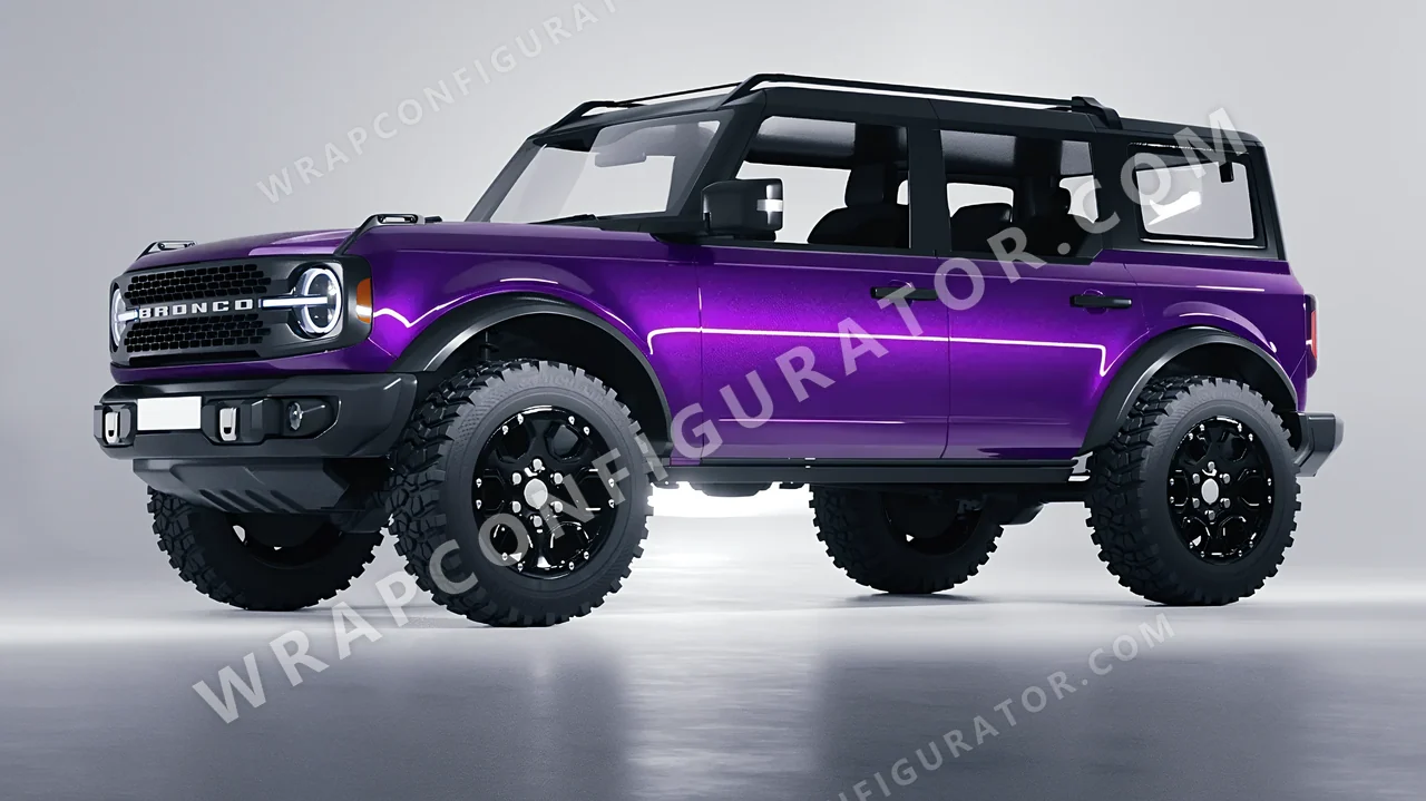 Purple Ford Bronco 2024 wrapped in ORACAL Violet 970RA-406G