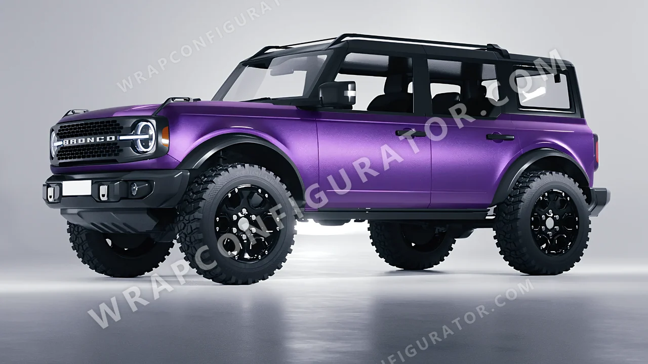 Purple Ford Bronco 2024 wrapped in ORACAL Violet 970RA-406M