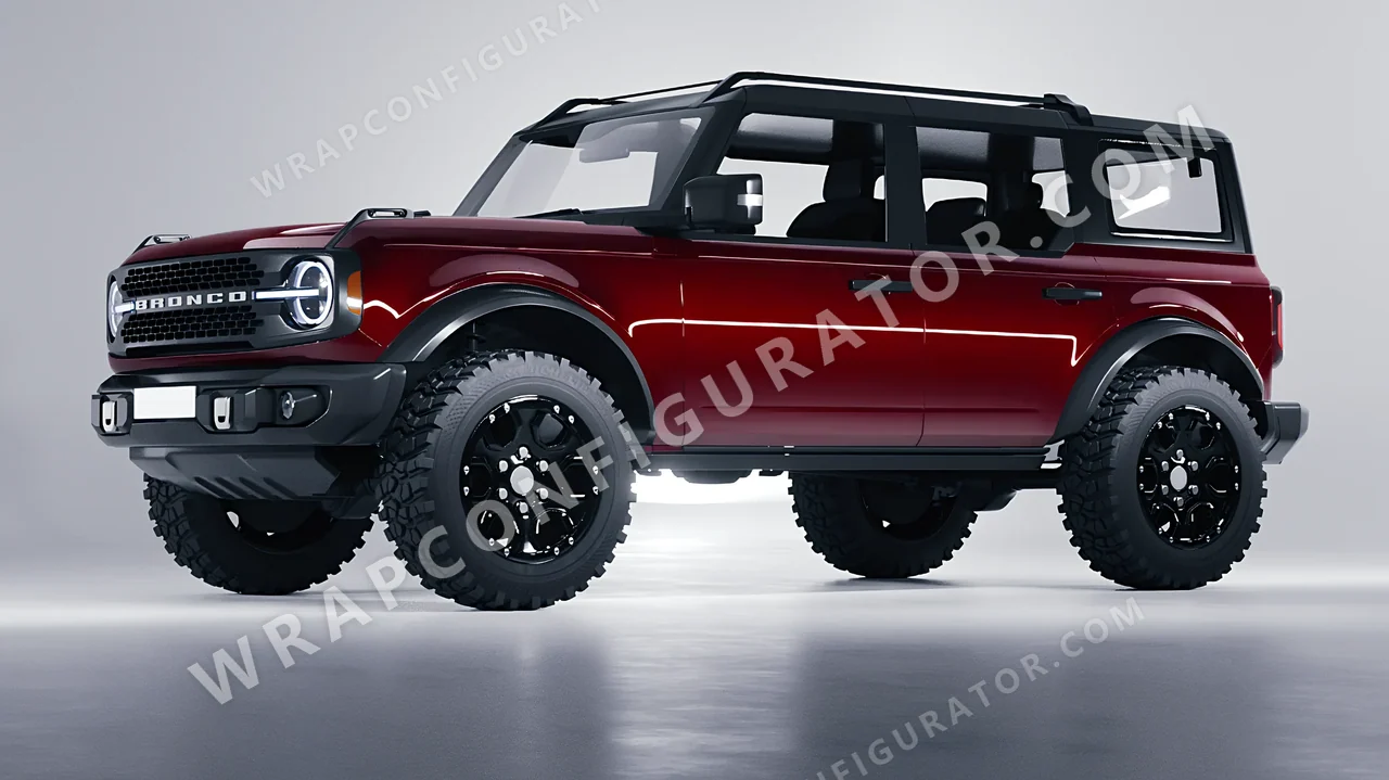 Red Ford Bronco 2024 wrapped in Avery Dennison Burgundy SW900-475-O