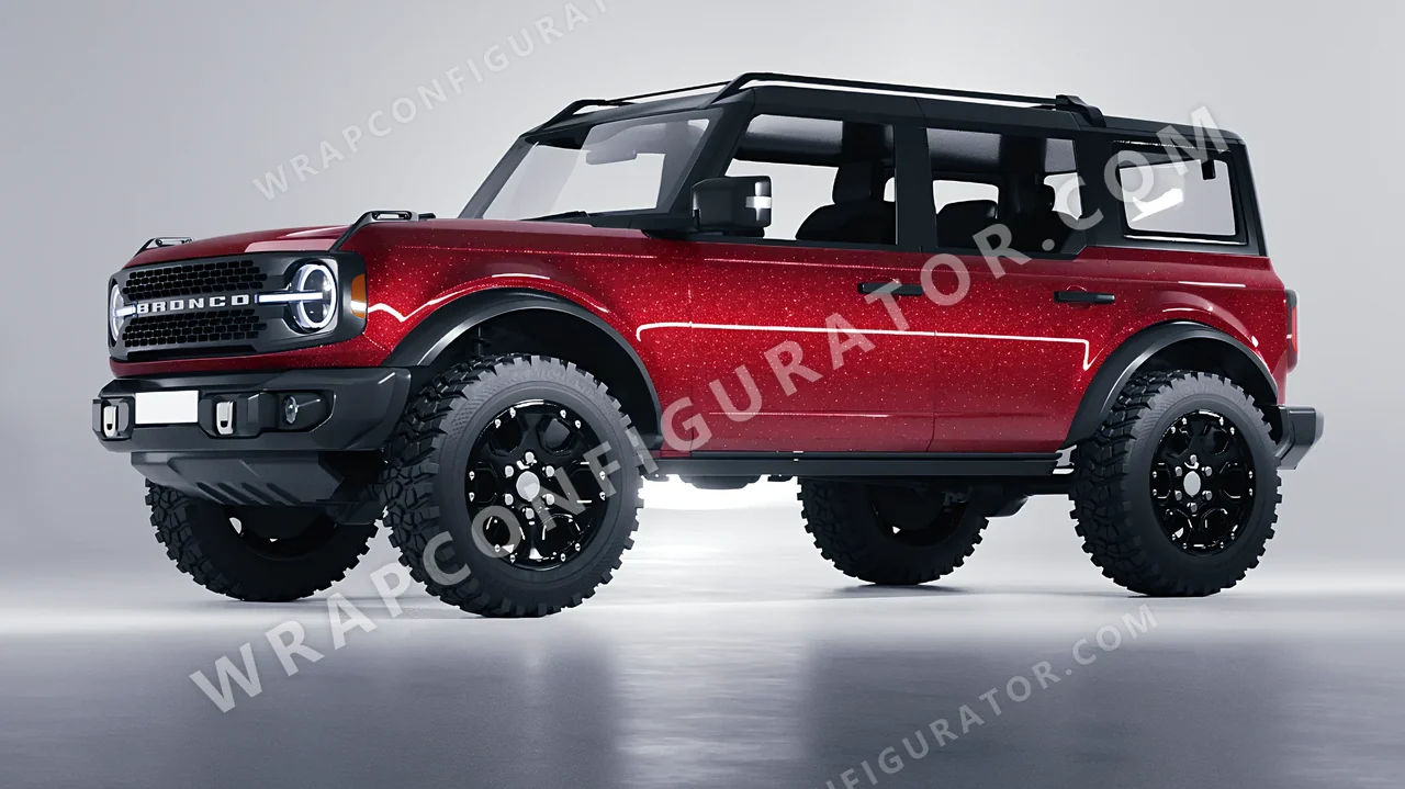 Red Ford Bronco 2024 wrapped in Avery Dennison Red SW900-426-D