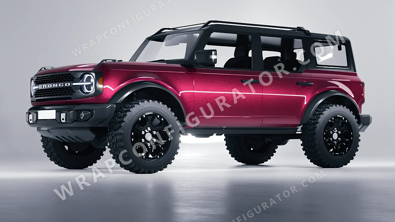 Red Ford Bronco 2024 wrapped in Avery Dennison Spark SW900-419-M