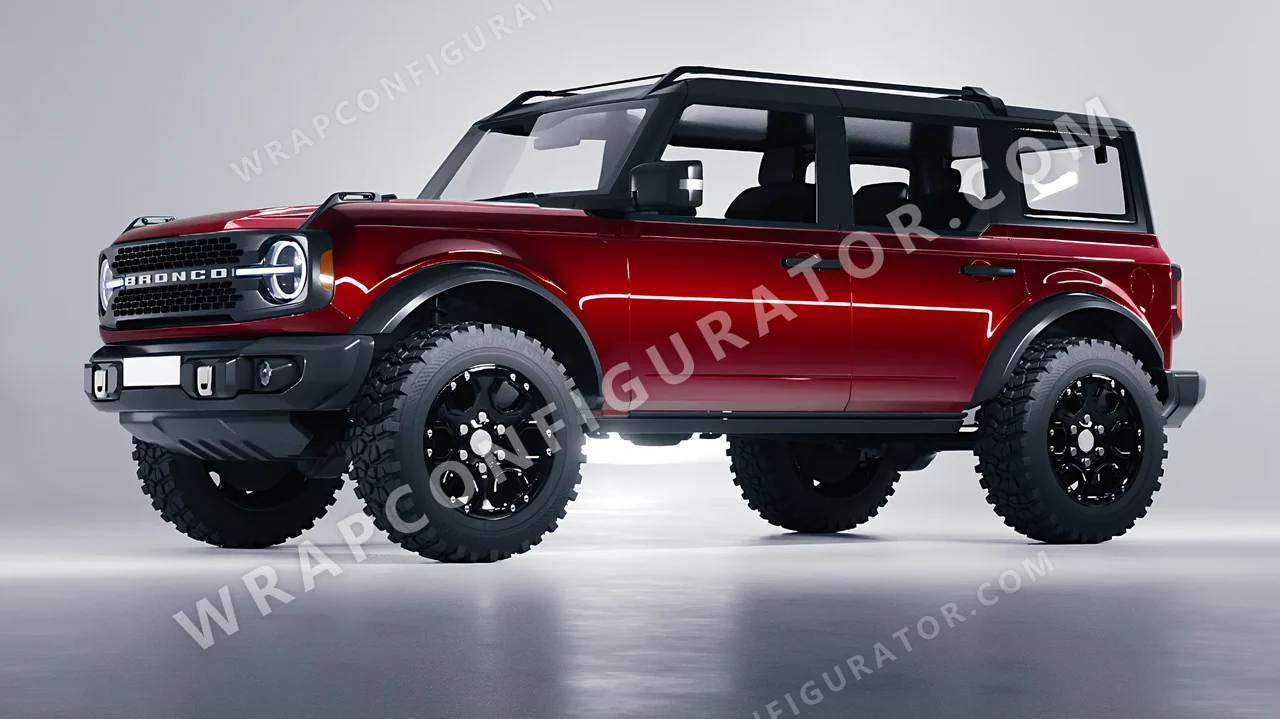 Red Ford Bronco 2024 wrapped in Colourshield PPF by HyperPro Fiery Red HGF83-P