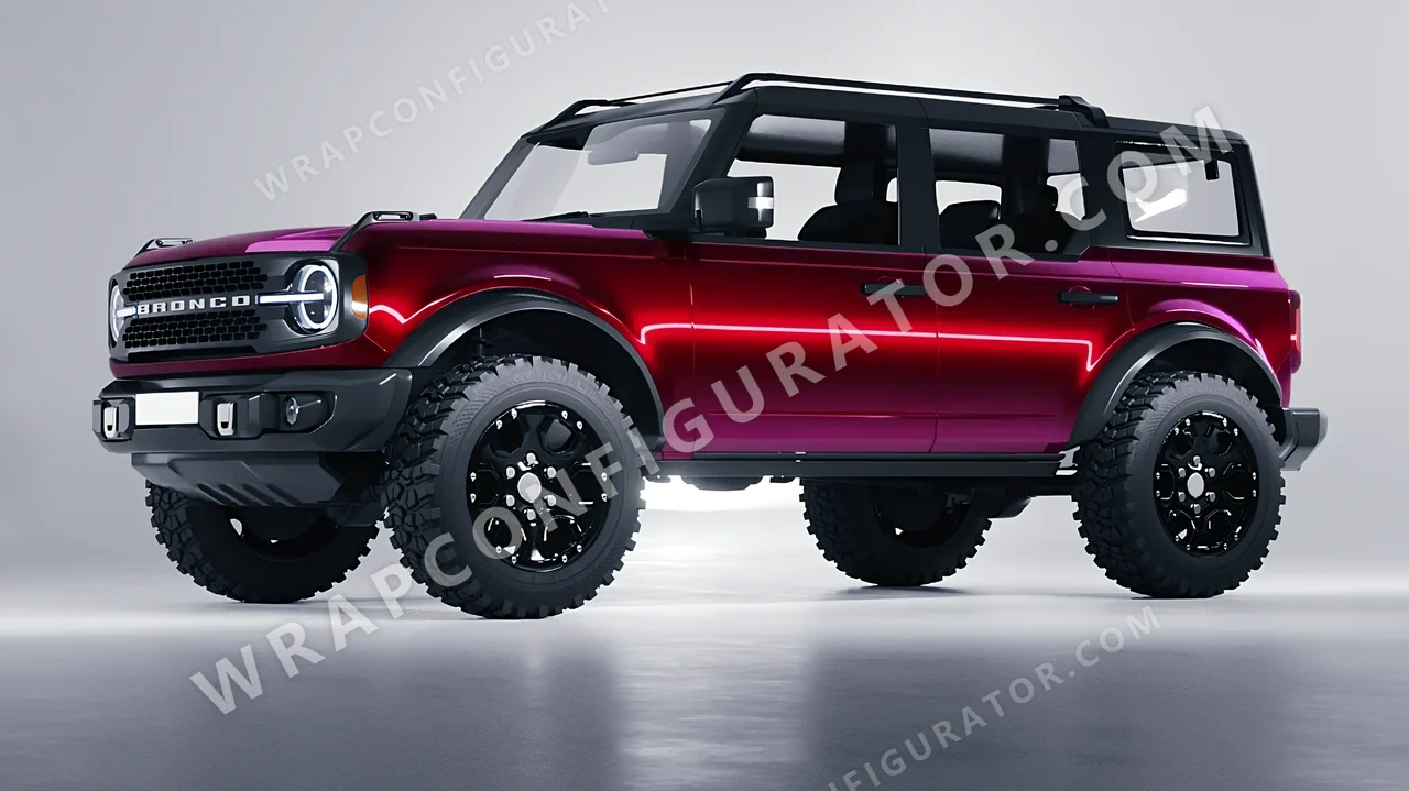 Red Ford Bronco 2024 wrapped in Colourshield PPF by HyperPro Ghost Red MSF28-P