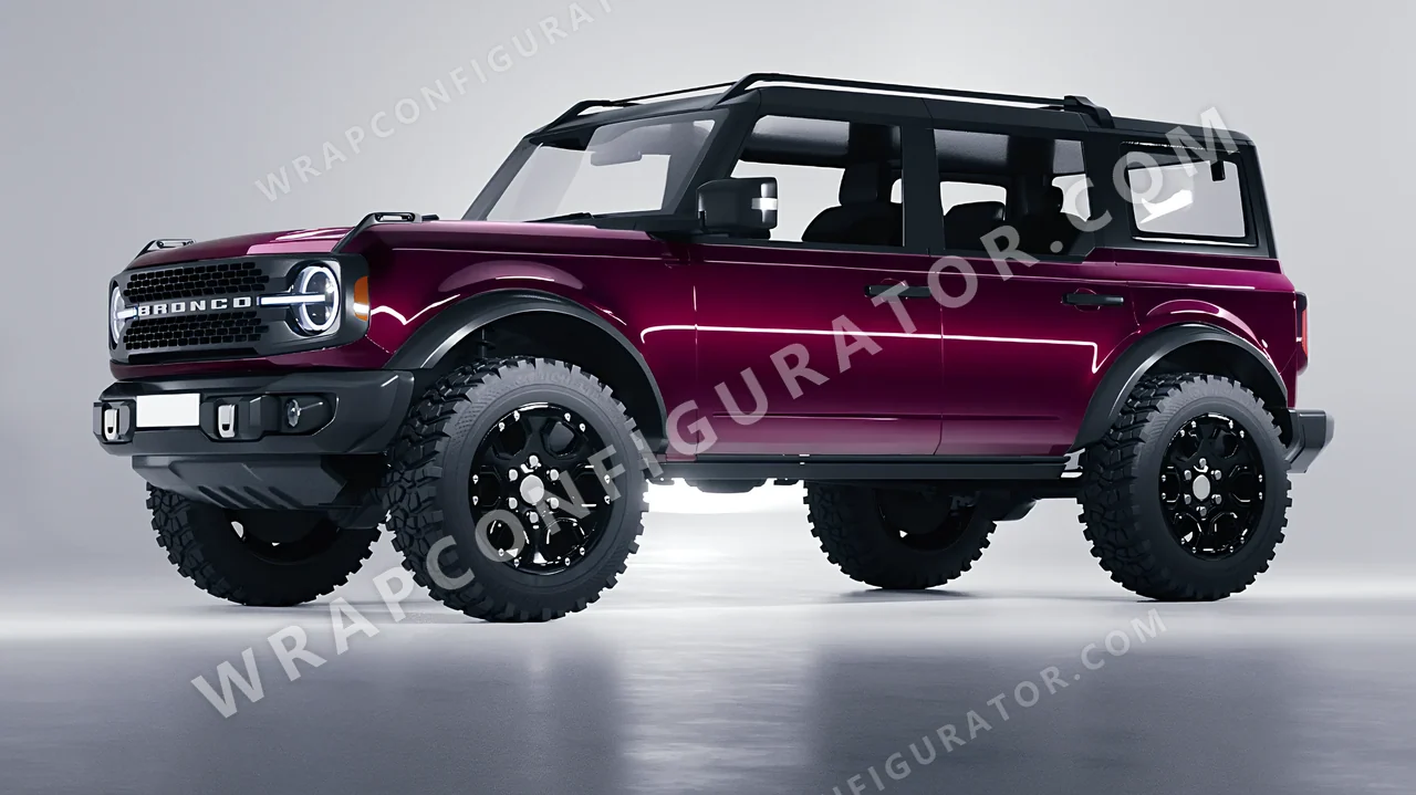 Red Ford Bronco 2024 wrapped in Colourshield PPF by HyperPro Ruby Star HGF61-P