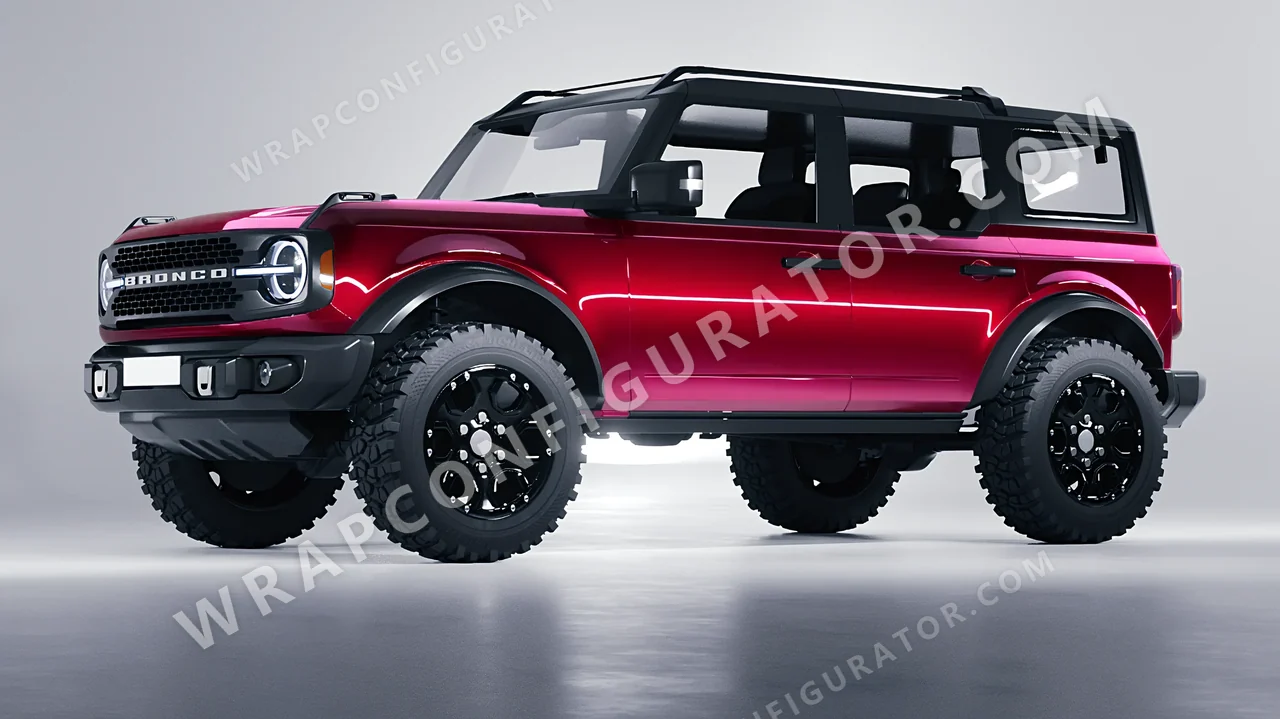 Red Ford Bronco 2024 wrapped in Colourshield PPF by HyperPro Strawberry Red HGF48-P