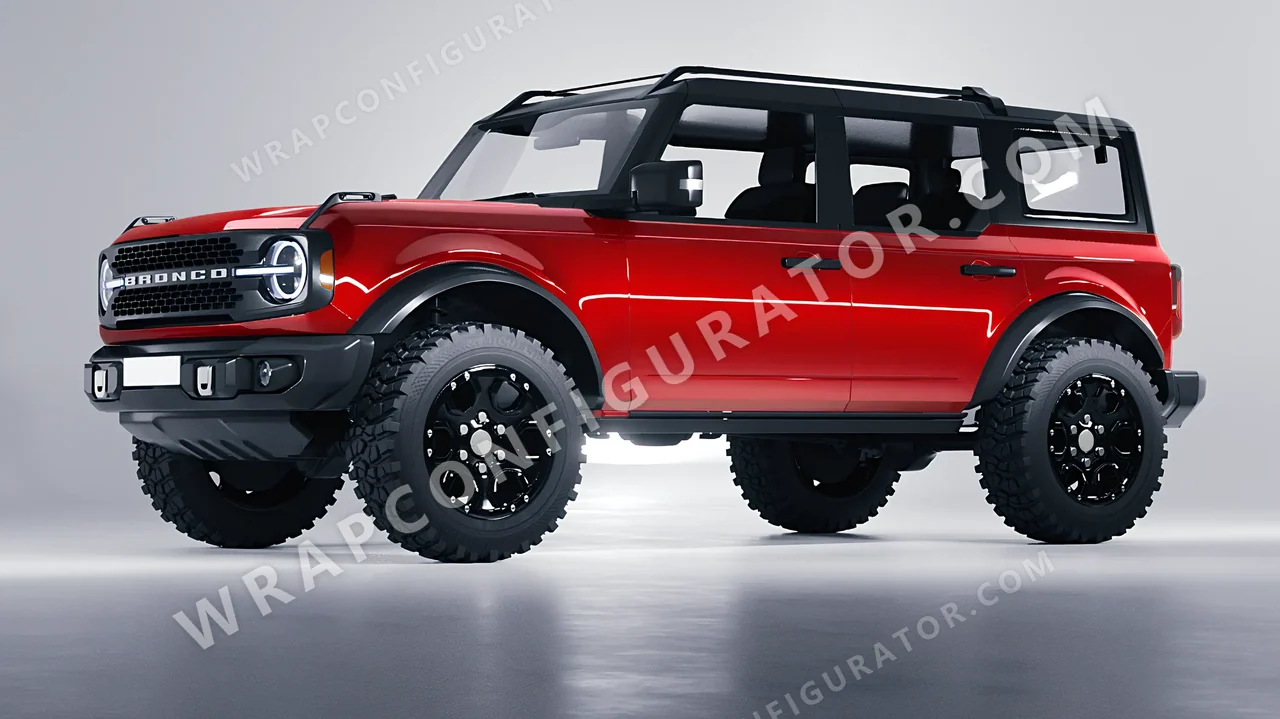 Red Ford Bronco 2024 wrapped in Colourshield PPF by HyperPro Tomato Red HGF71-P