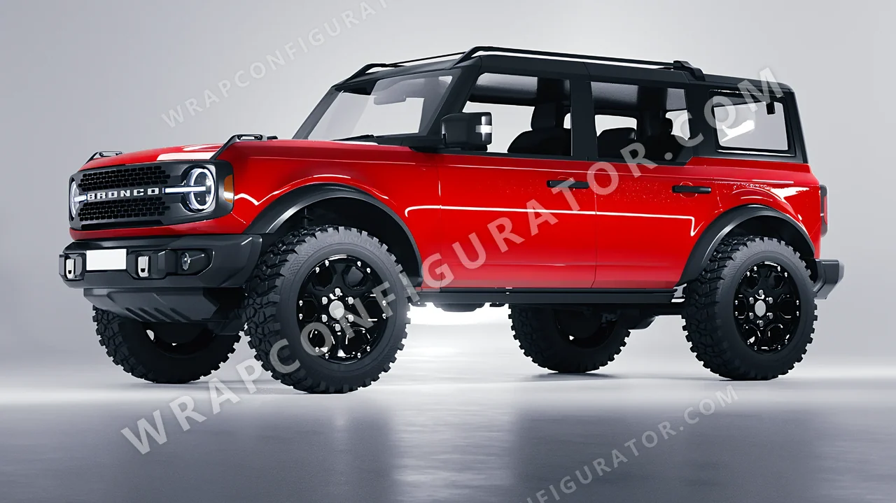Red Ford Bronco 2024 wrapped in ORACAL Light Red 970RA-032G