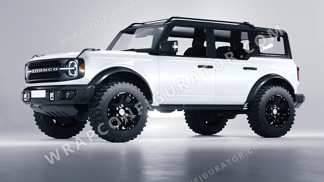 White Ford Bronco 2024 wrapped in 3M Gloss White Aluminum G120