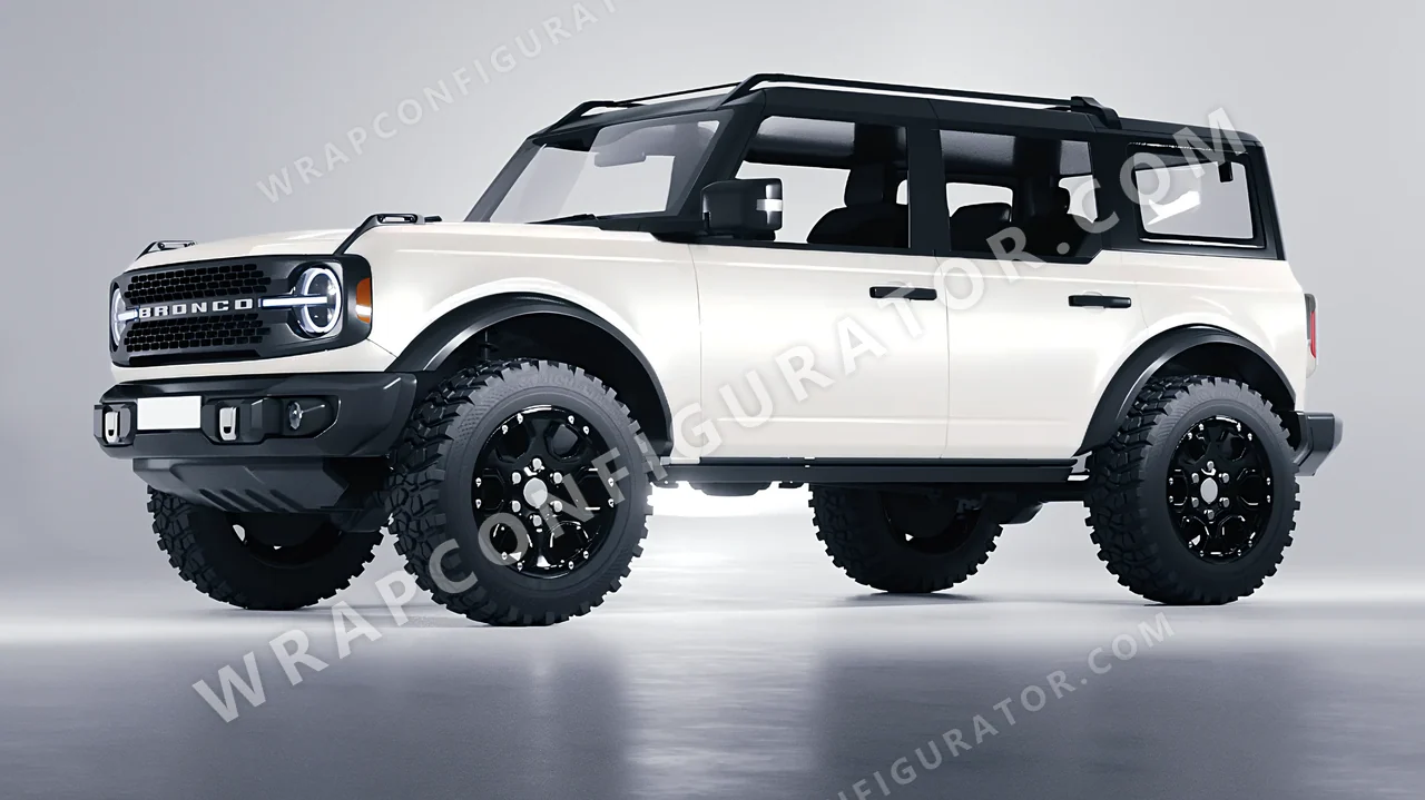 White Ford Bronco 2024 wrapped in Avery Dennison Gloss White Pearl SW900-109-S