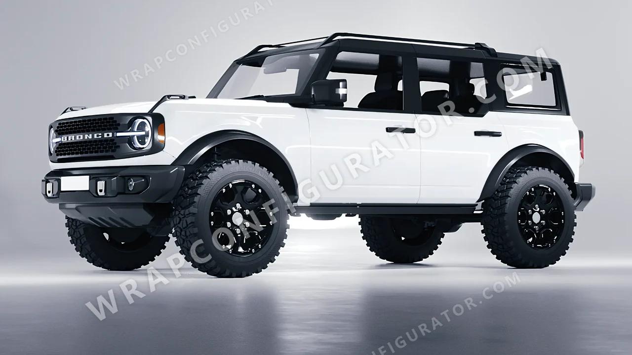 White Ford Bronco 2024 wrapped in Avery Dennison White SW900-101-O