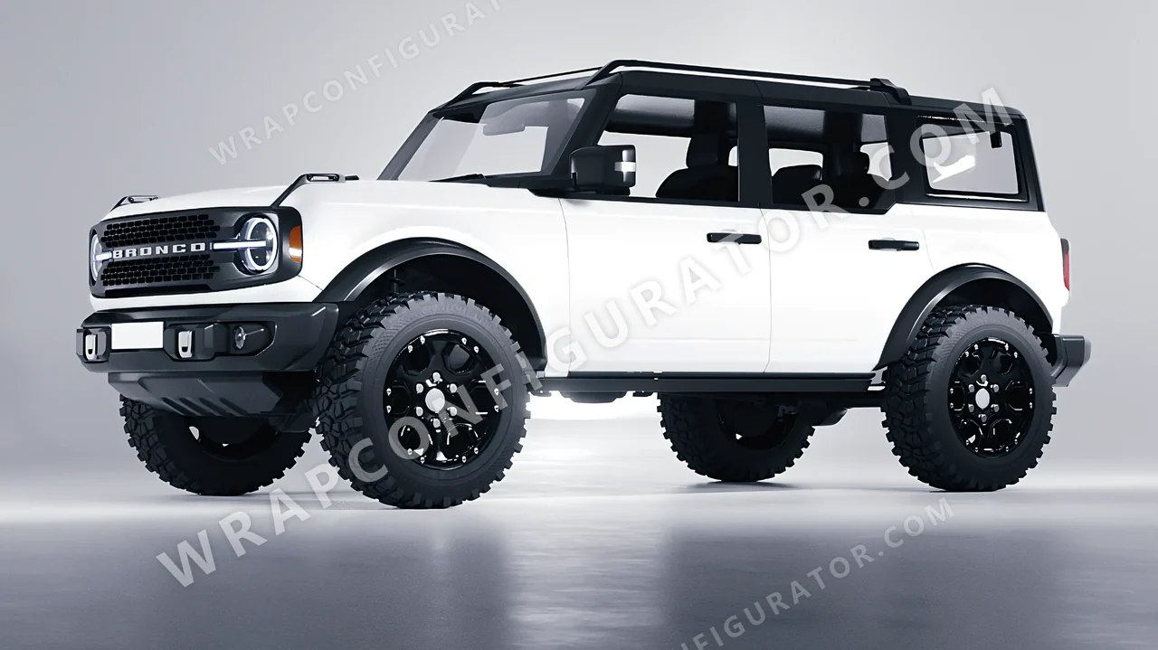 White Ford Bronco 2024 wrapped in Avery Dennison White SW900-102-O