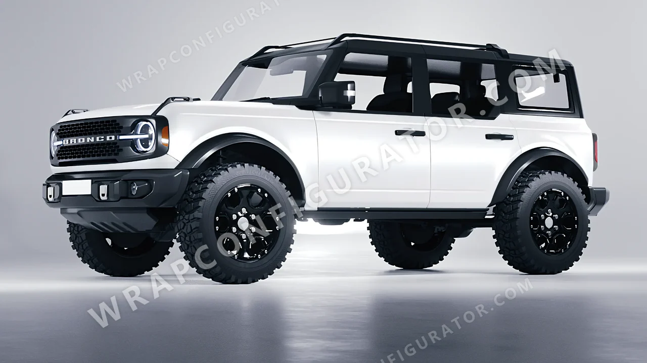 White Ford Bronco 2024 wrapped in Avery Dennison White SW900-116-O