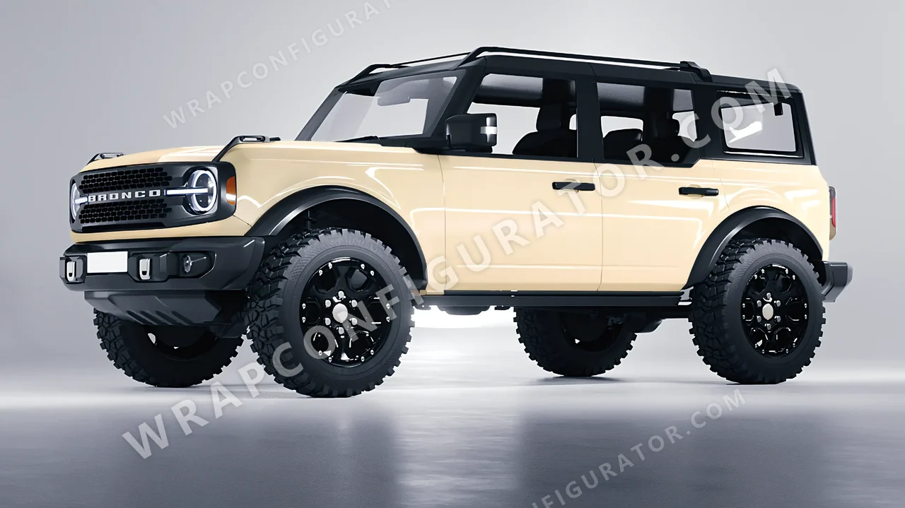 White Ford Bronco 2024 wrapped in Colourshield PPF by HyperPro Cream White HGF52-P