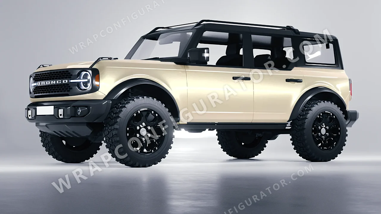 White Ford Bronco 2024 wrapped in Colourshield PPF by HyperPro Gold White GAF48-P