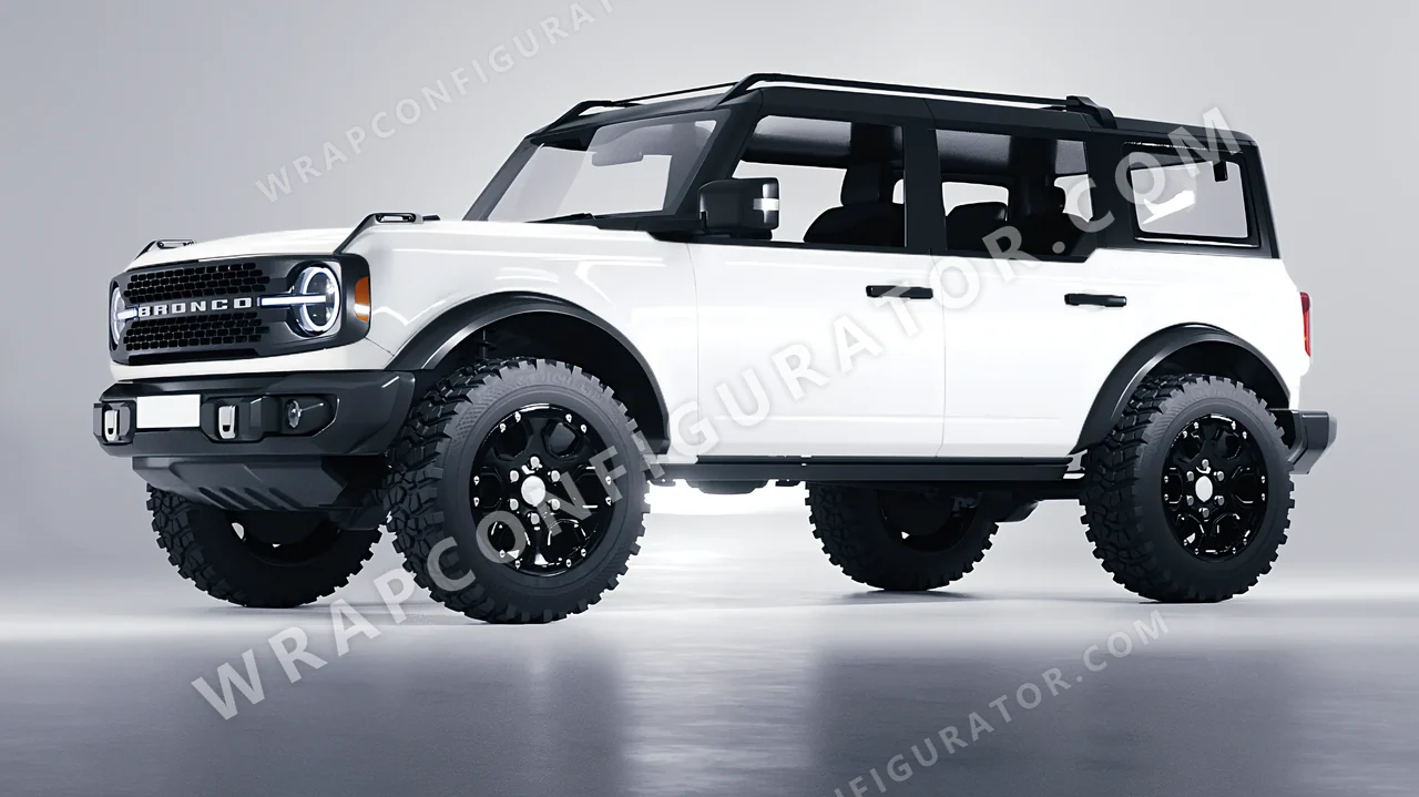 White Ford Bronco 2024 wrapped in Colourshield PPF by HyperPro White HGF02-P