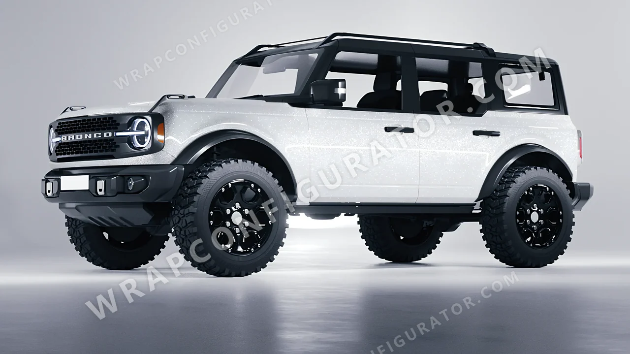 White Ford Bronco 2024 wrapped in Colourshield PPF by HyperPro White MDF02-P