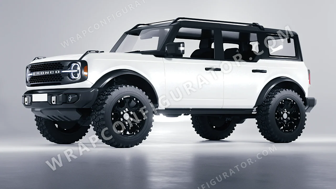 White Ford Bronco 2024 wrapped in Colourshield PPF by HyperPro White SF003-P